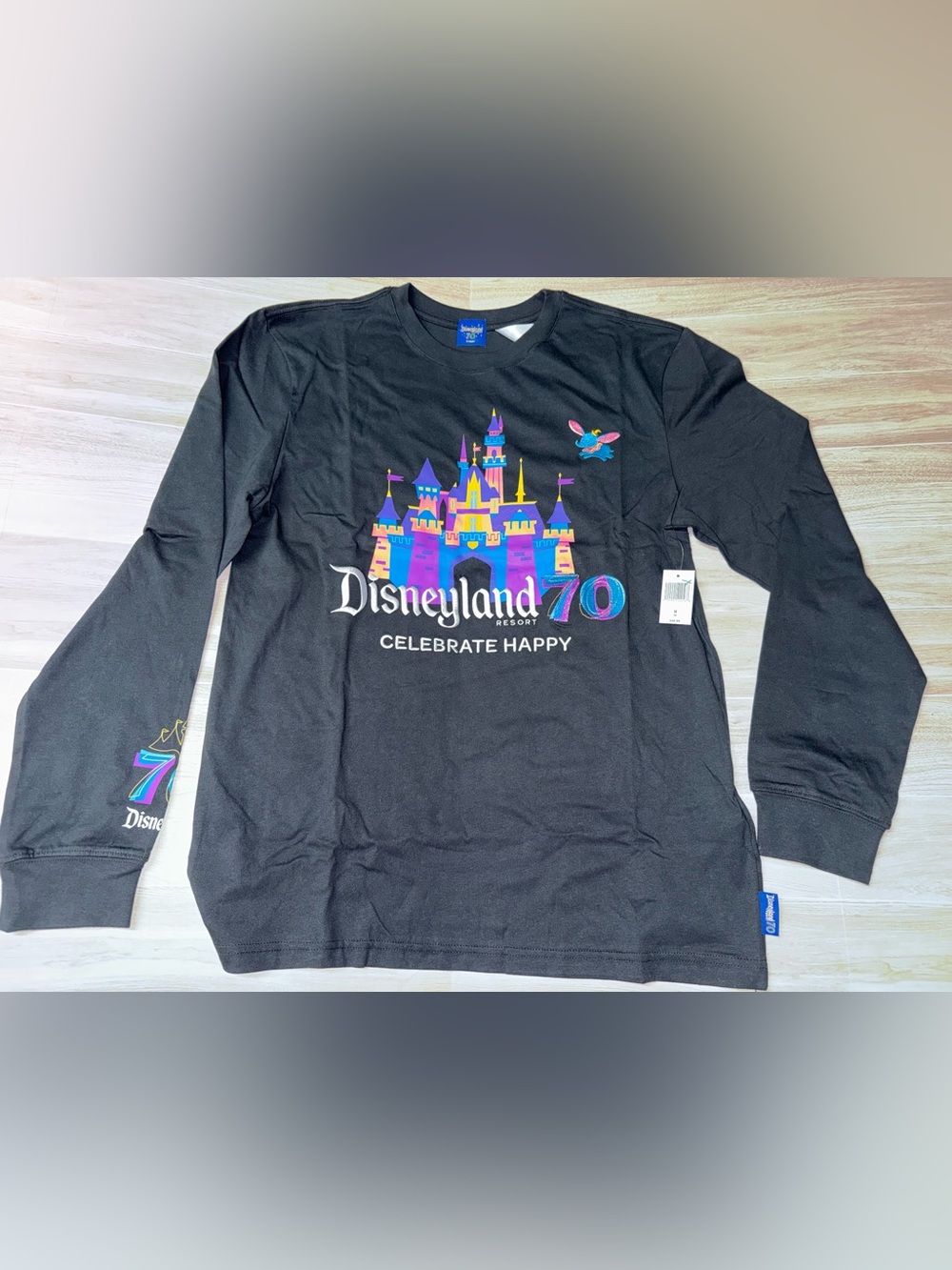 Disneyland 70 Graphic Long Sleeve Tee Black Large NWT